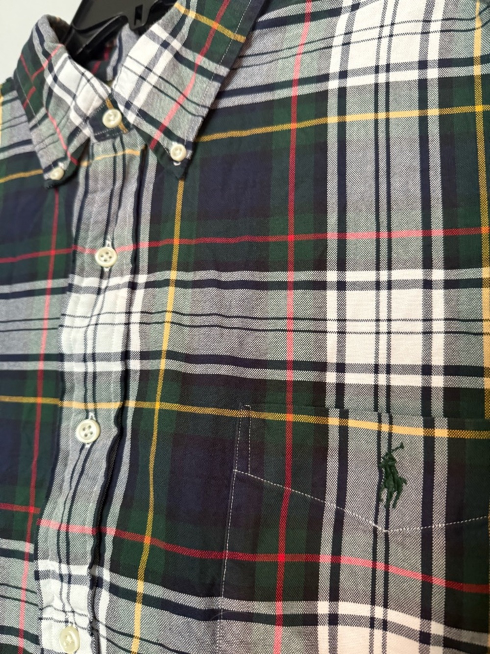 Ralph Lauren Men's Plaid Button-Down Shirt - Navy multicolor XXL/TTG